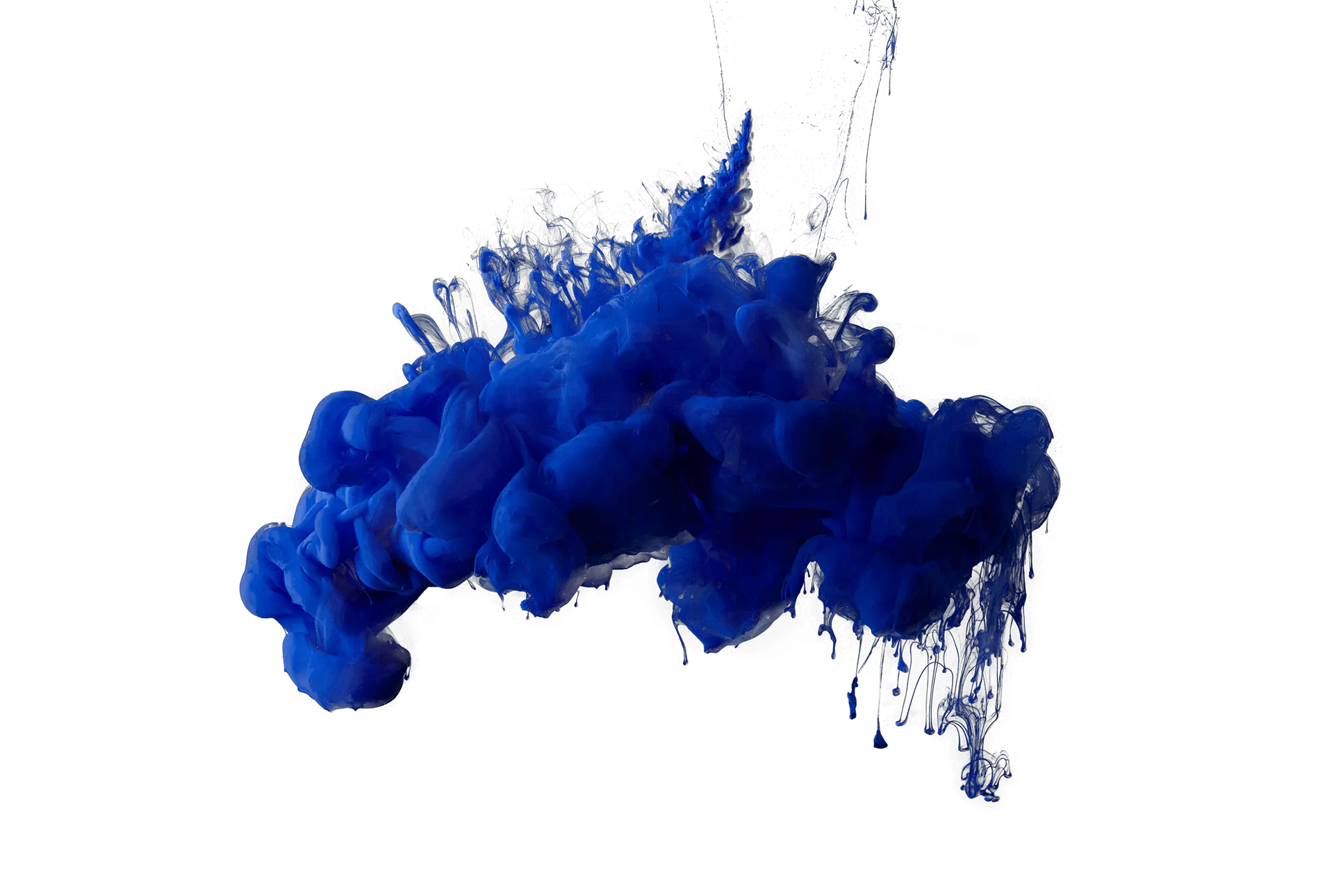 a blue cloud of ink